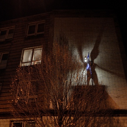 Torchbearer in night lighting during its lighting in December 2013, the event of the group Za krásnou Ostravu, photo by Roman Polášek Torchbearer in night lighting during its lighting in December 2013, the event of the group Za krásnou Ostravu, photo by Roman Polášek