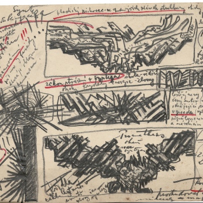 Sketch for the Prometheus relief, archive of Vladislav Gajda